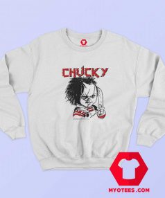 Evil Chucky Posed With Knife Drawing Image Sweatshirt