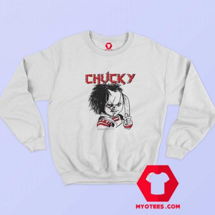 Evil Chucky Posed With Knife Drawing Image Sweatshirt