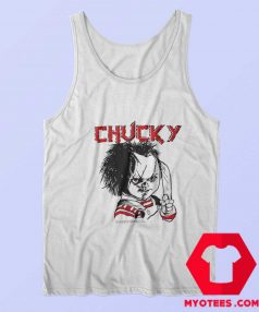 Evil Chucky Posed With Knife Drawing Image Tank Top