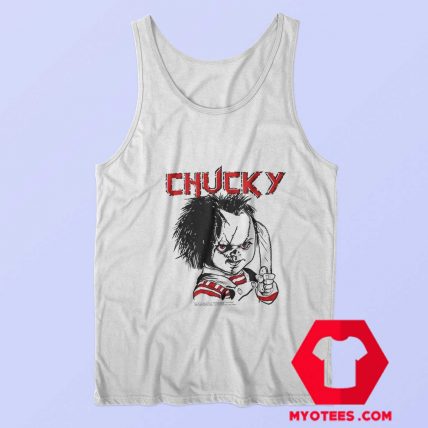 Evil Chucky Posed With Knife Drawing Image Tank Top