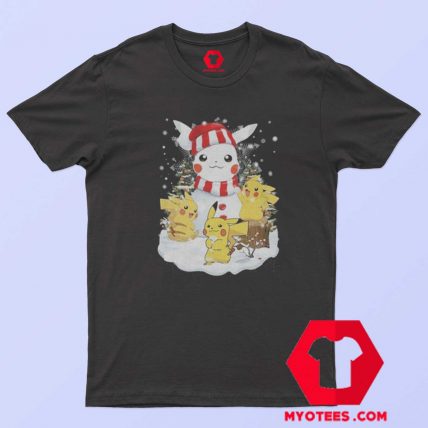 Funny Pikachu Snowman Christmas Tshirt