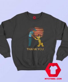 Pluto Cartoon Dog Thank You USA Police Sweatshirt