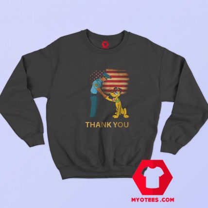 Pluto Cartoon Dog Thank You USA Police Sweatshirt