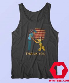 Pluto Cartoon Dog Thank You USA Police Tank Top