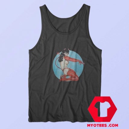 Rare Bettie Page Topless Devil Pinup Tank Top