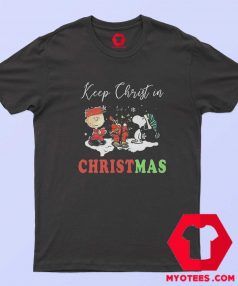 Charlie And Snoopy Keep Christ In Christmas T Shirt