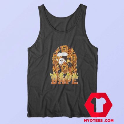 Cool Bape Ape Head Flame Unisex Tank Top