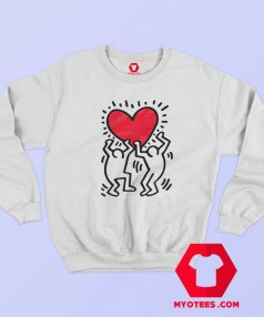 Keith Haring Holding Heart Icon Retro Sweatshirt
