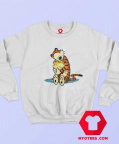 Strip Tiger Calvin Hobbes Hugging Sweatshirt