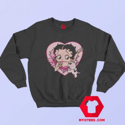 Betty Boop In Heart Shape Funny Sweatshirt