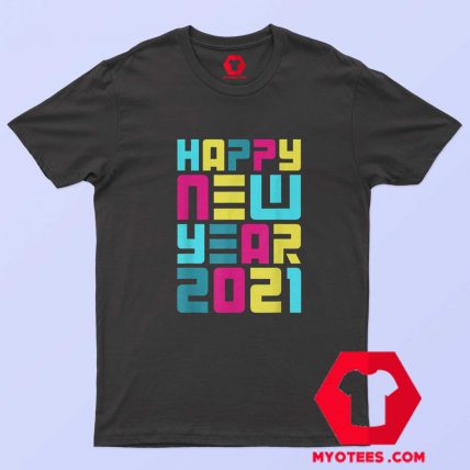 Colorful Futuristic Happy New Year T Shirt