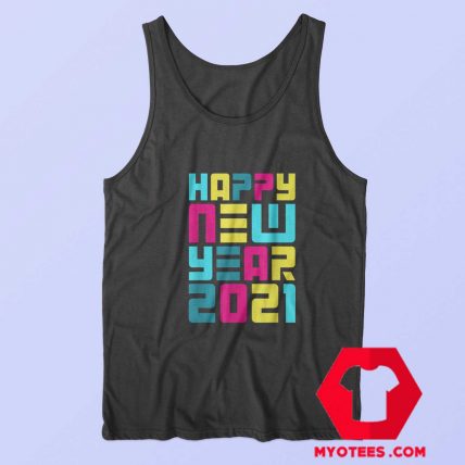 Colorful Futuristic Happy New Year Tank Top