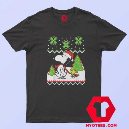 Santa Peanuts Snoopy And Woodstock T Shirt