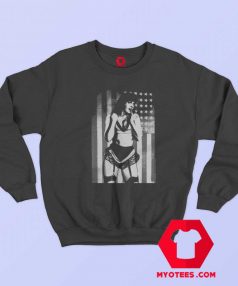 Bettie American Flag Retro Pin Up Girl Sweatshirt