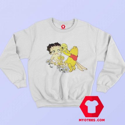 Betty Boop And Winnie Pooh Love Honey Sweatshirt