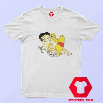 Betty Boop And Winnie Pooh Love Honey T Shirt