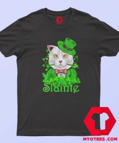 Slainte Irish Cat Cheers Good Health St Paddys Day T Shirt