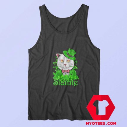 Slainte Irish Cat Cheers Good Health St Paddys Day Tank Top