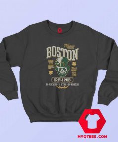 St Patricks Day Boston leprechaun Skeleton Sweatshirt