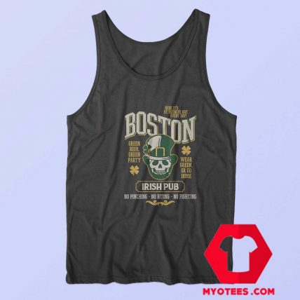 St Patricks Day Boston leprechaun Skeleton Tank Top