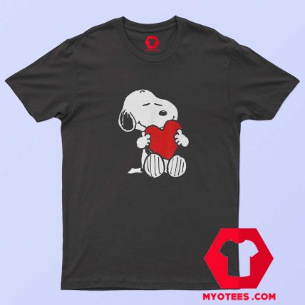 Peanuts Valentine Snoopy Hugging Heart T Shirt