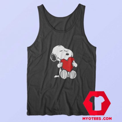 Peanuts Valentine Snoopy Hugging Heart Tank Top