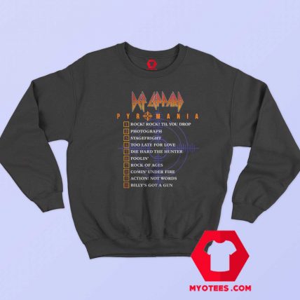 Def Leppard Pyromania Tracklist Unisex Sweatshirt