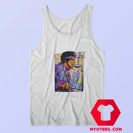 Vintage Jimi Hendrix Pop Art I Kiss The Sky Tank Top