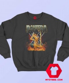 Vintage Women Hot Pantera Flaming Sweatshirt