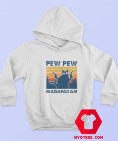 Cat Pew Pew Madafakas Vintage Retro Hoodie