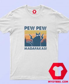 Cat Pew Pew Madafakas Vintage Retro T Shirt