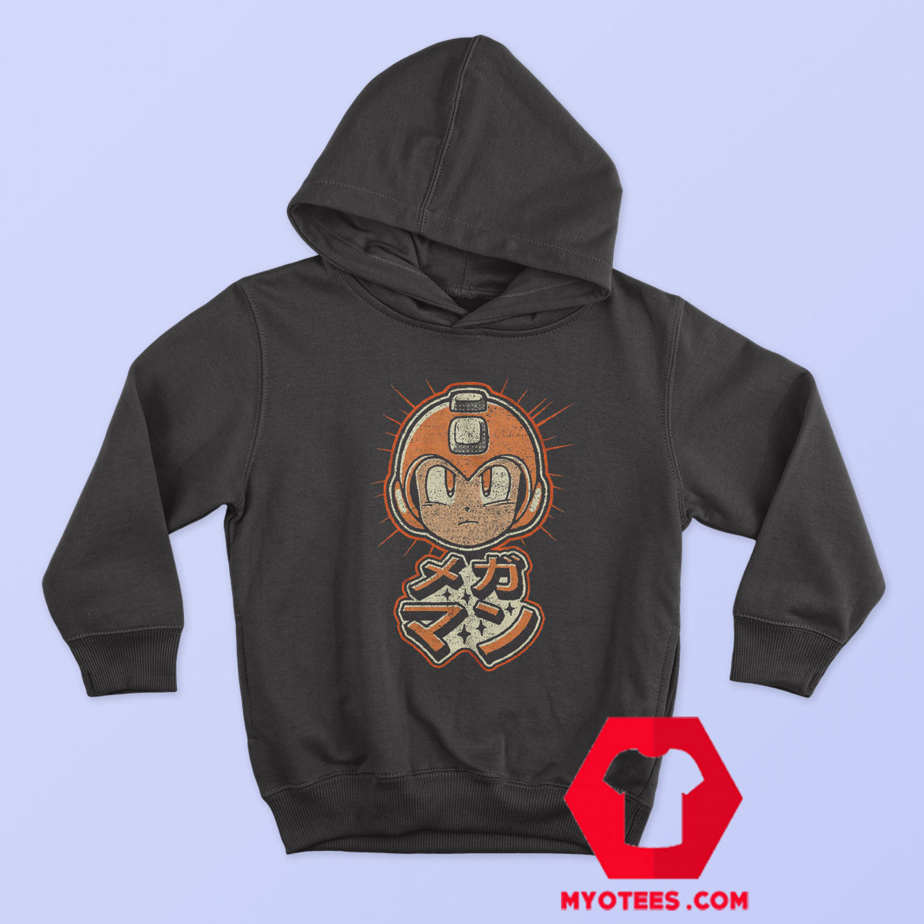 Megaman Rokkuman Japanese Symbols Hoodie | myotees.com