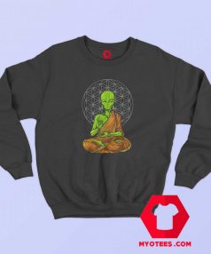 Alien Yoga Meditation Buddha UFO Cosmic Sweatshirt