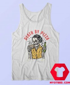 Death By Pizza Funny Skeleton Unisex Tank Top