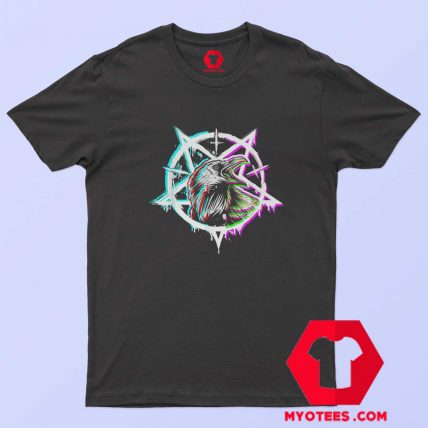 Satanic Crow Pentagram Baphomet Evil T shirt