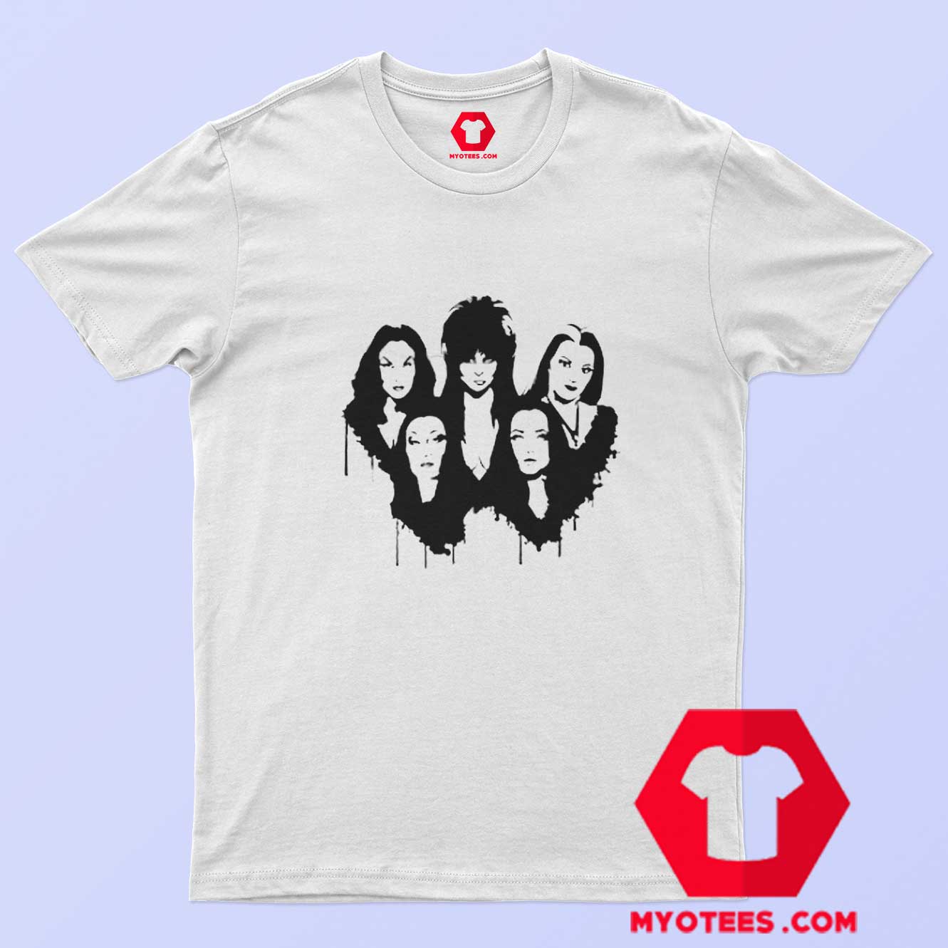 Vampira Morticia Adams Elvira Lilly Munster T-Shirt | myotees.com