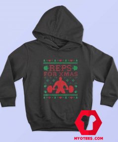 Christmas Reps For Xmas Funny Barbell Hoodie