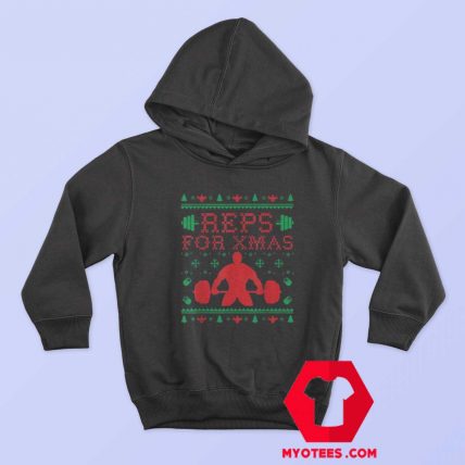 Christmas Reps For Xmas Funny Barbell Hoodie