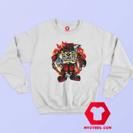 Taz Firefighter Looney Tunes Vintage Unisex Sweatshirt