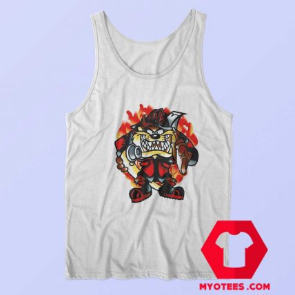 Taz Firefighter Looney Tunes Vintage Unisex Tank Top