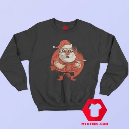 Santa Claus Cary Gun Cigarate Smoke Sweatshirt