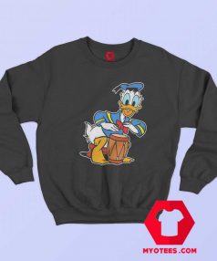 Disney Donald Duck Playing Drum Cartoon Sweatshirt