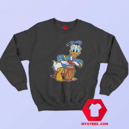 Disney Donald Duck Playing Drum Cartoon Sweatshirt