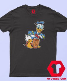 Disney Donald Duck Playing Drum Cartoon T shirt