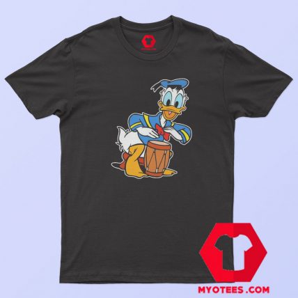 Disney Donald Duck Playing Drum Cartoon T shirt