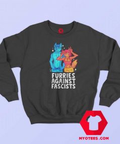 Furries Against Fascists Cartoon Unisex Sweatshirt