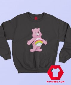 Cute Pink Teddy Bear Rainbow Belly Unisex Sweatshirt