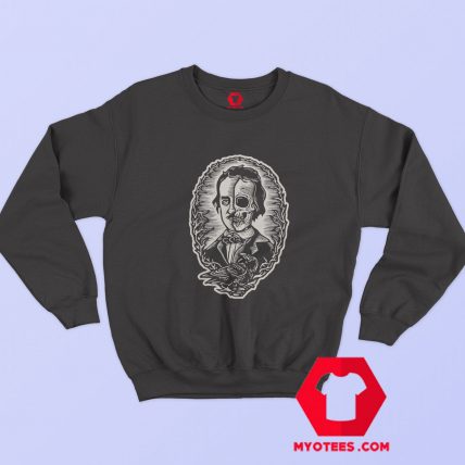 Edgar Allan Poe Split Portrait Vintage Unisex Sweatshirt