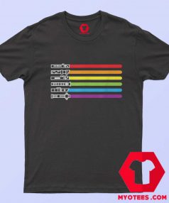 Funny Gay Saber Rainbow LGBT Pride T shirt