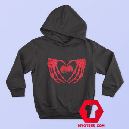 Red Skeleton Heart Graphic Unisex Hoodie